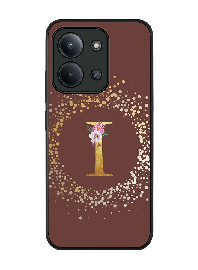 For Xiaomi Poco C85 4G Case,Slim fit Camera Protection, Shockproof Thin Phone cover  - Custom Monogram Floral - I  (Brown )